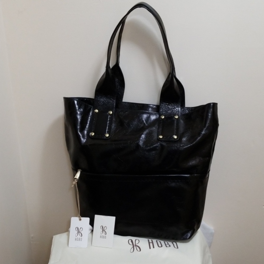 HOBO black leather Pillar tote